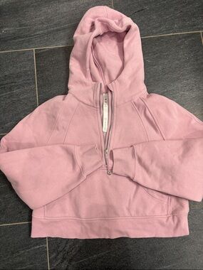XS/S Lululemon Pink 1/4 Zip-Up cropped scuba Hoodie